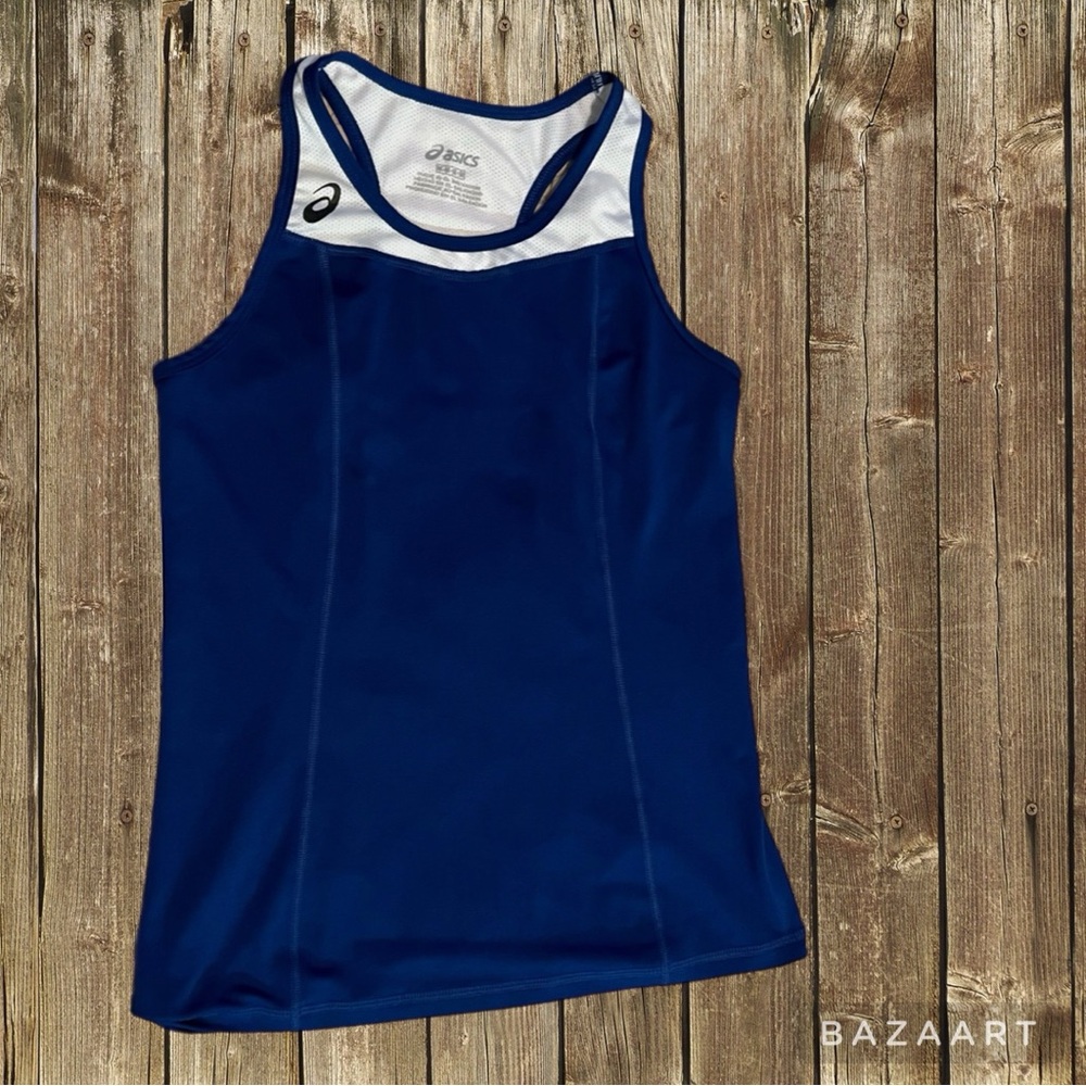 Asics women’s activewear top Blue & White M